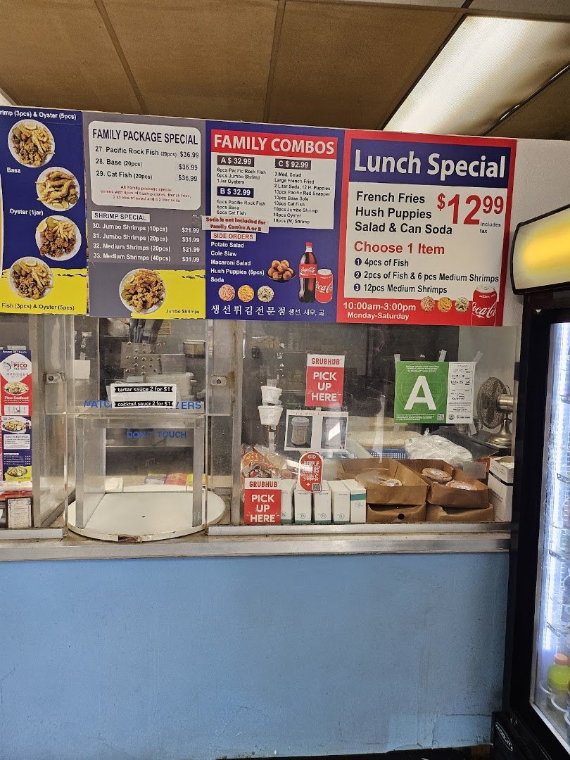 Pico Seafood storefront on West Pico Boulevard.
